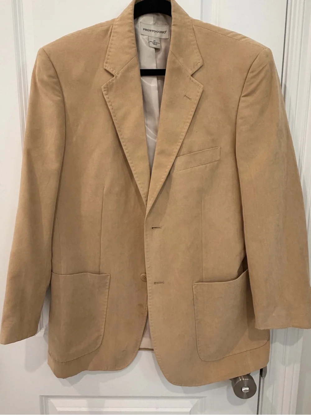 Pronto Uomo Beige Suede Sport Coat